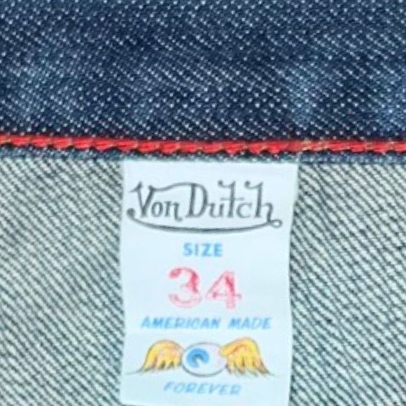 Men’s Y2K Von Dutch Straight Leg Jeans Size 34x32 - Picture 3 of 6